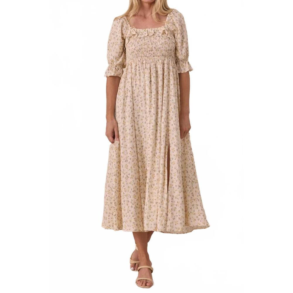 NEW RYLEE + CRU birdie dress in lemon meadow